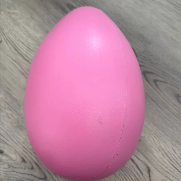 VINTAGE Blow Mold Huge 13” Easter Eggs PastelYellow Pink Set 2 Yard Decor - Picture 2 of 3